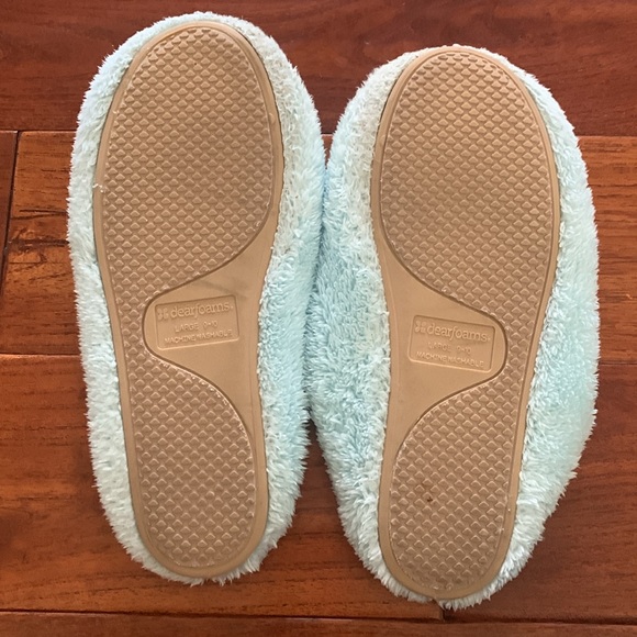 Dearfoams Signature Blue Chenille memory foam Women’s Slipper Bundle Size 9/10 - Picture 11 of 15